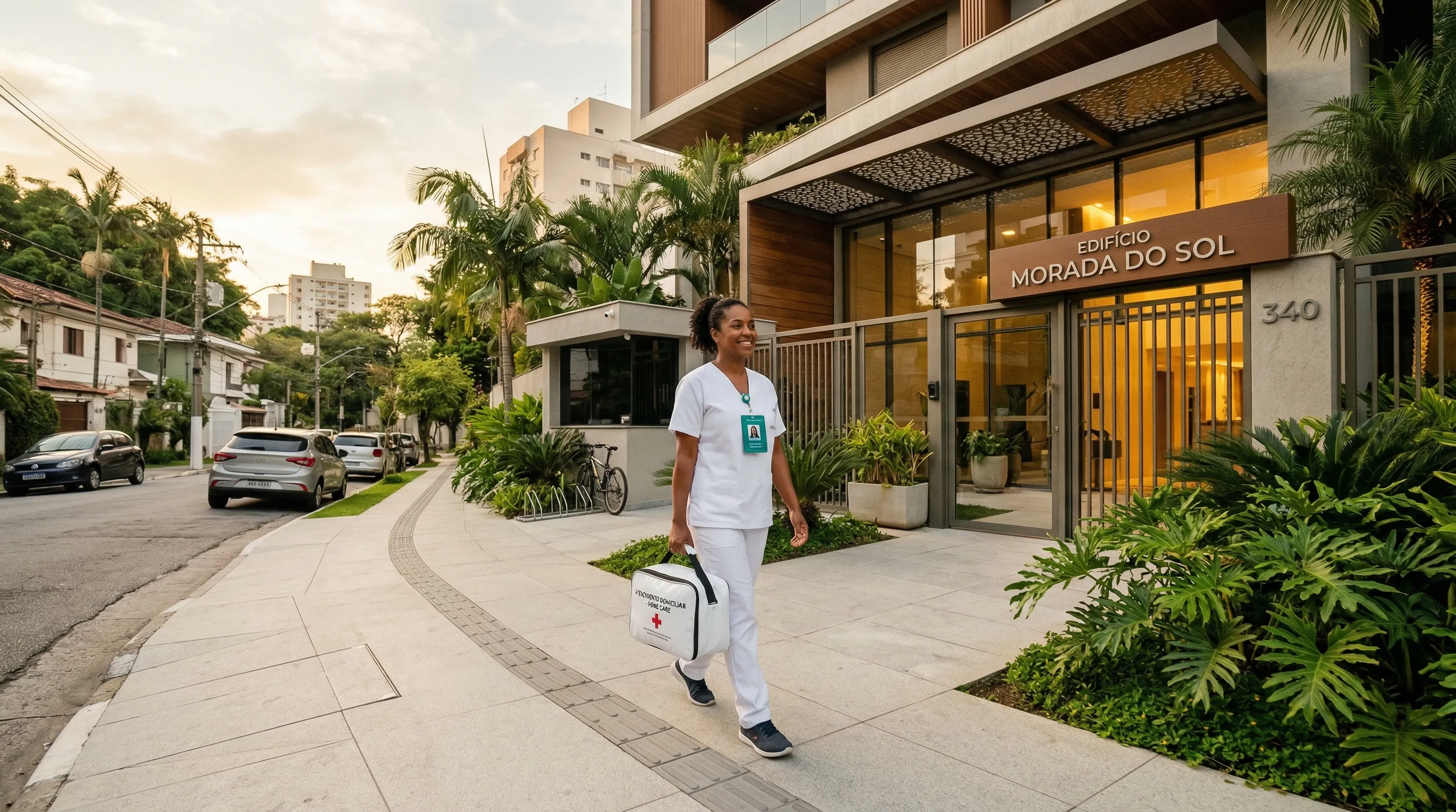 Profissional de saúde realizando coleta domiciliar